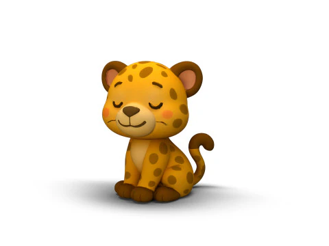 Leopardo con zampe comode Modello 3D