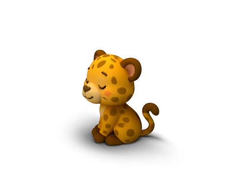 Leopardo con zampe comode Modello 3D