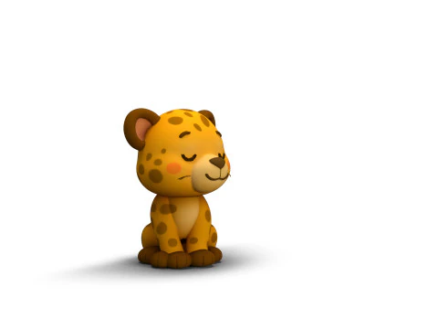 Leopardo con zampe comode Modello 3D