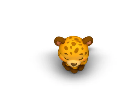 Leopardo con zampe comode Modello 3D