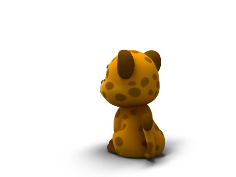 Leopardo con zampe comode Modello 3D