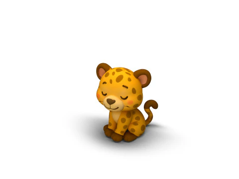 Leopardo con zampe comode Modello 3D