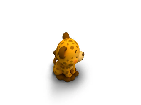 Leopardo con zampe comode Modello 3D
