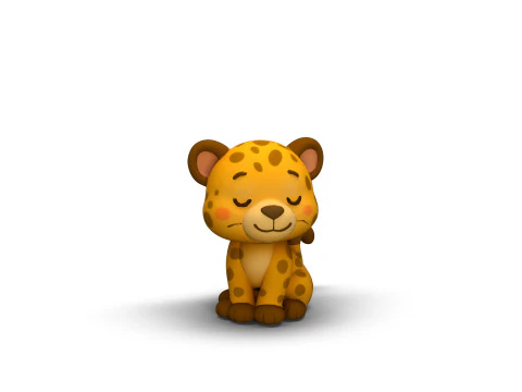 Leopardo con zampe comode Modello 3D