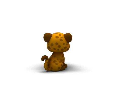 Leopardo con zampe comode Modello 3D