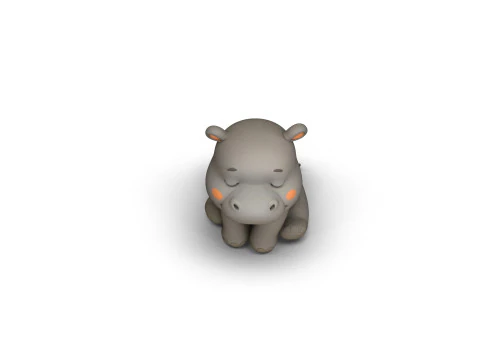 Sleepy Eyes Hippo 3D Model