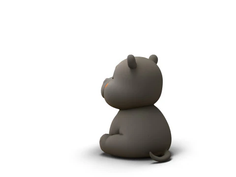 Sleepy Eyes Hippo 3D Model