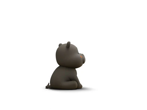 Sleepy Eyes Hippo 3D Model