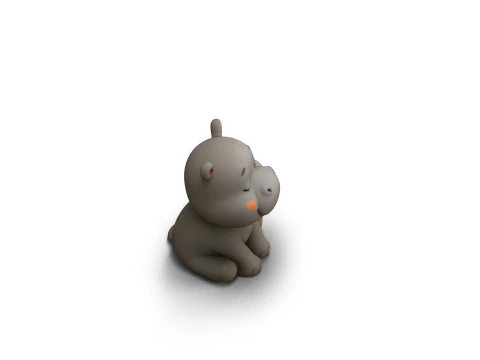 Sleepy Eyes Hippo 3D Model