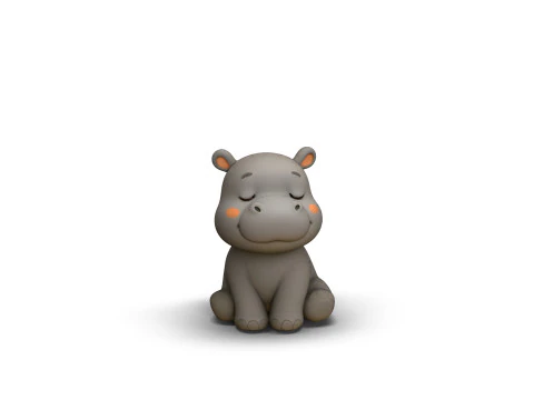 Sleepy Eyes Hippo 3D Model