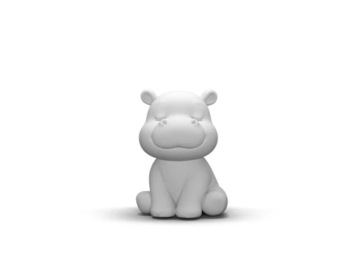 Sleepy Eyes Hippo 3D Model