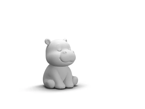 Sleepy Eyes Hippo 3D Model