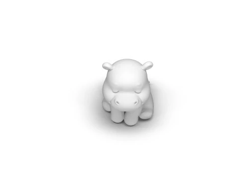 Sleepy Eyes Hippo 3D Model