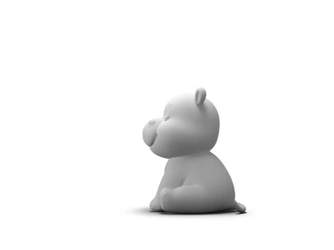 Sleepy Eyes Hippo 3D Model