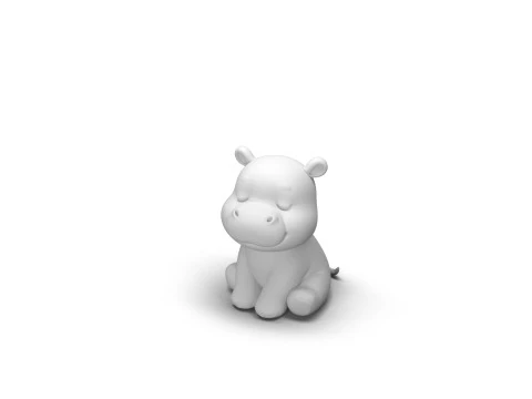 Sleepy Eyes Hippo 3D Model