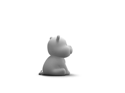 Sleepy Eyes Hippo 3D Model