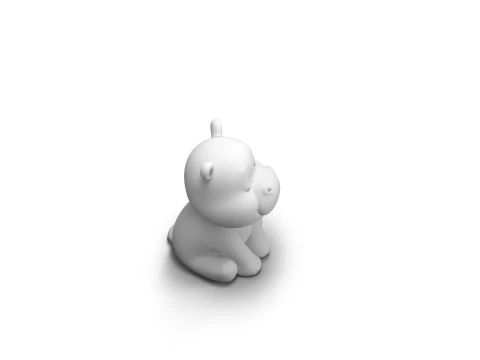 Sleepy Eyes Hippo 3D Model