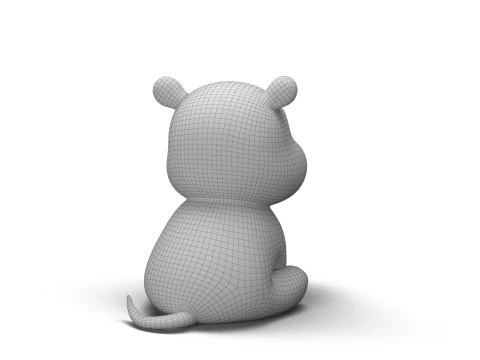 Sleepy Eyes Hippo 3D Model