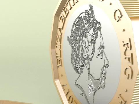 New British Pound Coin 3D Model
