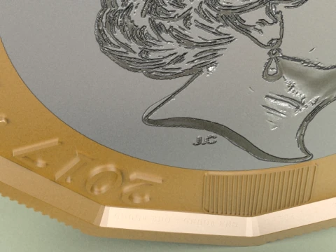 New British Pound Coin 3D Model