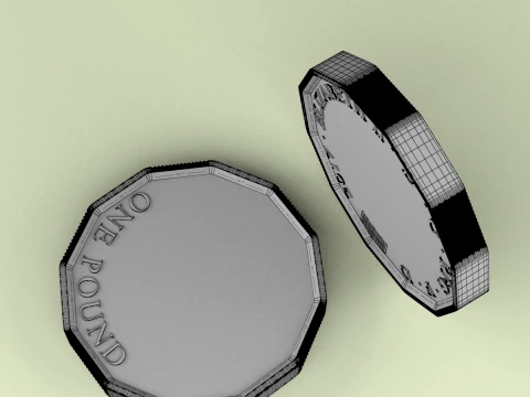 New British Pound Coin 3D Model