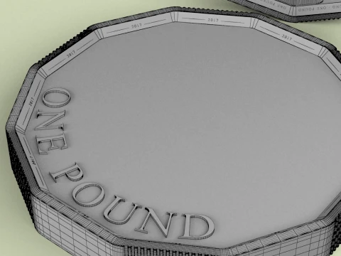 New British Pound Coin 3D Model