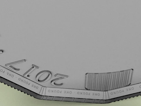 New British Pound Coin 3D Model