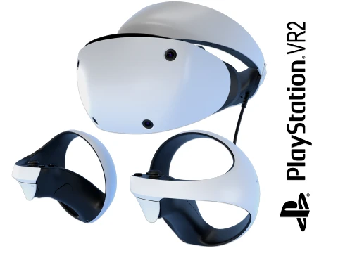 Sony Playstation VR 2 with Sense Controller 3D Модель