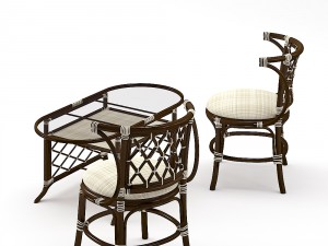 coffee table and chairs 3D 모델