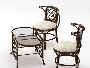 coffee table and chairs 3D Model