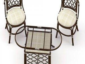 coffee table and chairs 3D 모델