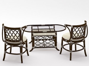coffee table and chairs 3D 모델