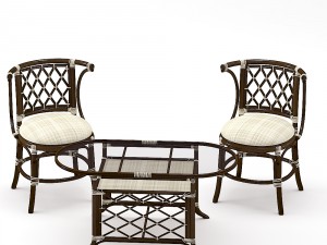 coffee table and chairs 3D 모델