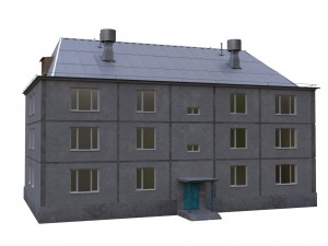 soviet apartment buildings pack 1 of 3 - 3 floors 3D Model