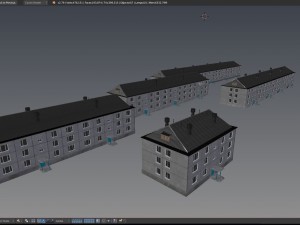 soviet apartment buildings pack 1 of 3 - 3 floors 3D Model