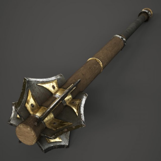 wood mace 3D-Modell .c4d .max .obj .3ds .fbx .stl .blend 