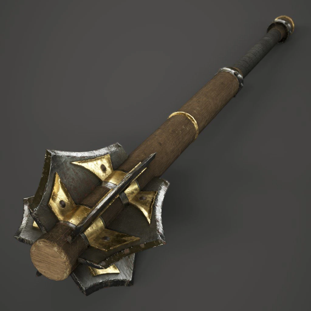 wood mace 3D Model .c4d .max .obj .3ds .fbx .stl .blend 