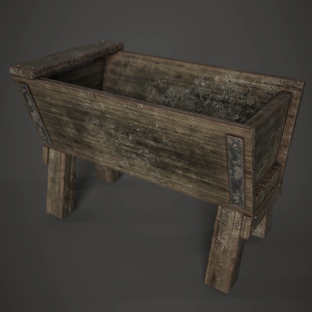 water trough 3D Model .c4d .max .obj .3ds .fbx .stl .blend 