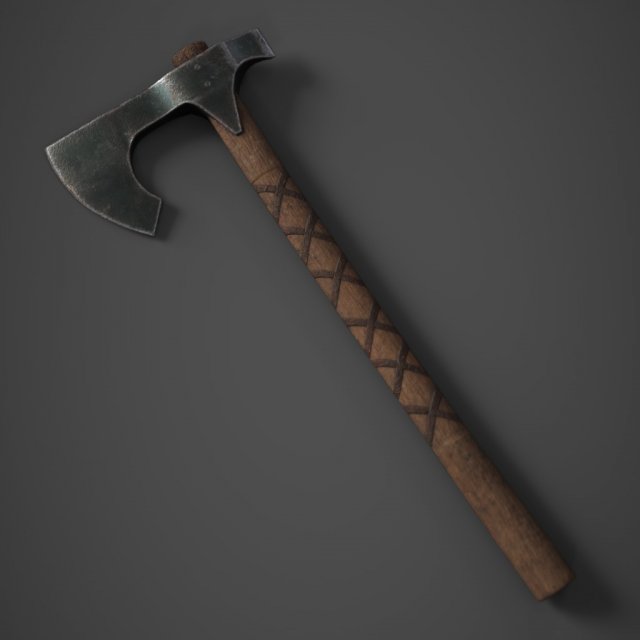 medieval axe 3D 모델 .c4d .max .obj .3ds .fbx .stl .blend