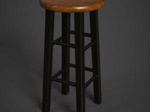 wood stool polished 3D Model