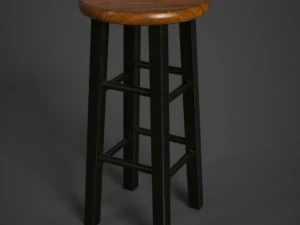 taburete de madera pulida Modelo 3D