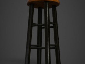 wood stool polished Modelo 3D