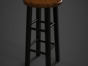 wood stool polished Modelo 3D
