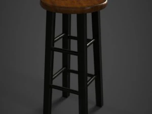 wood stool polished 3D Model