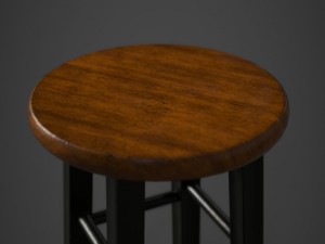 wood stool polished Modelo 3D