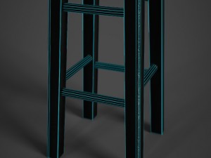 wood stool polished Modelo 3D