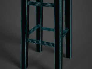 wood stool polished 3D Model