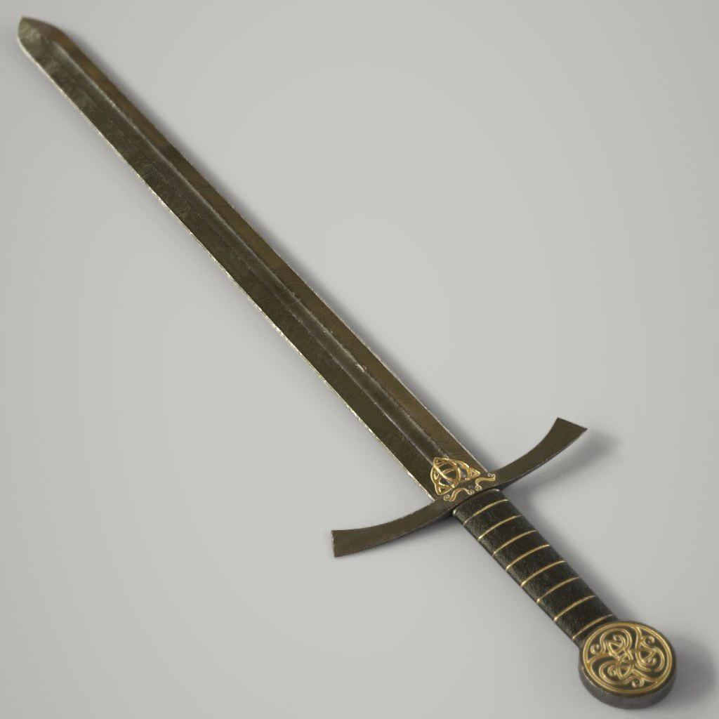 steel long sword 3D Model .c4d .max .obj .3ds .fbx .stl .blend 