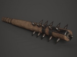 wooden spiked club 3D Model