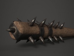 wooden spiked club 3D Model